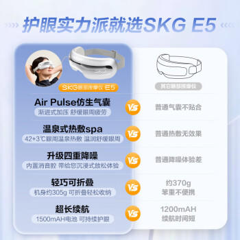 skg眼部按摩仪E5  仿生气囊指腹按揉 热敷眼睛护眼仪按摩器  送男女友七夕情人节礼物生日礼物 /家用电器 /个护健康 /按摩器 商品图5