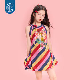 年衣无袖连衣裙25夏季新款甜美公主花苞裙瑞瑞彩虹连衣裙