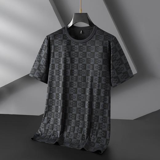 【冰丝】【DK】大依优型大码满印短袖T恤圆领男装加肥加大印花短袖肥佬时尚半袖上衣男士 商品图1