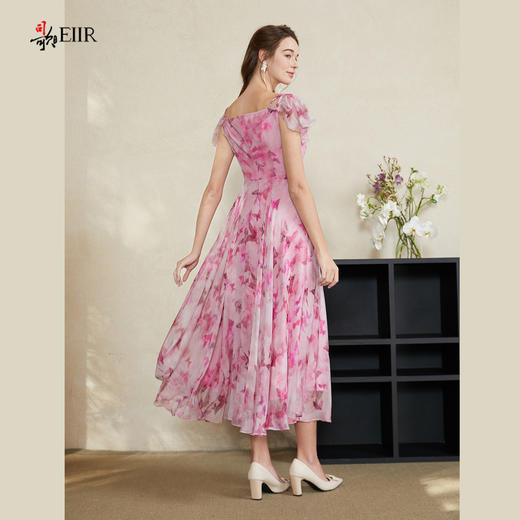 司歌度假印花一字肩显瘦连衣裙A911227X 商品图3