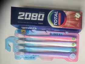 爱敬2080经典牙膏（苹果橙薄荷香）120g效期26年3月＋雷治螺旋深洁牙刷（4支装）