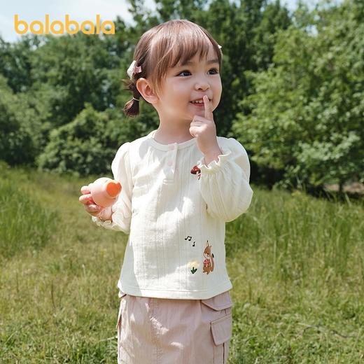 巴拉巴拉童装儿童长袖t恤女宝宝打底衫纯棉上衣2025秋季新款内搭 商品图2