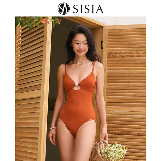 sisia泳衣女高级感2025新款显瘦遮肚性感绝美复古连体泳衣泡温泉SWS24-17B SWS24-17C
 商品图0