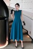 ELLA JADE 藏蓝色收腰无袖醋酸连衣裙 20332 商品缩略图0