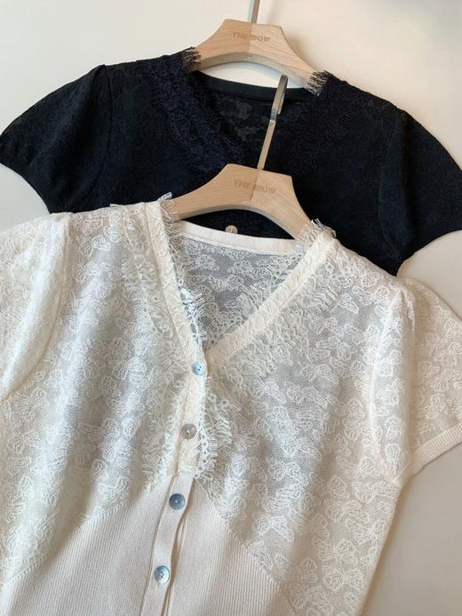 法式气质温柔天丝亚麻亲肤V领蕾丝边沙漏显瘦麻衫 商品图11