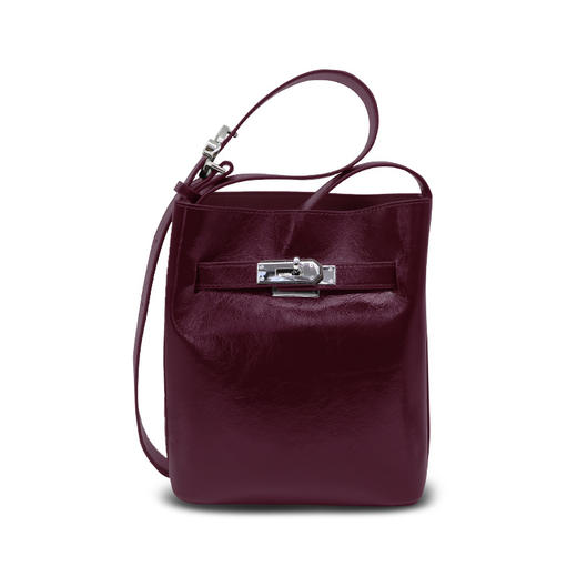 【预售3天】2025新款百搭女士油漆亮皮单肩斜挎水桶包S-7178Y 商品图6