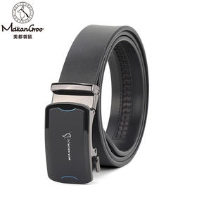 美都袋鼠/MDKANGROO 男士商务通勤正装西服黑色自动扣皮带礼盒MD311AM205-DA-M2
