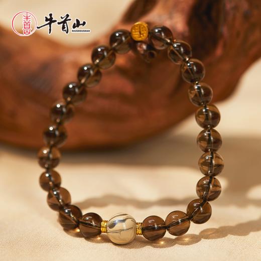 牛首灵珠·明镜自在漆珠手串原创设计茶晶大漆珠情侣手链百搭 商品图2