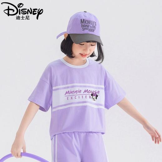 迪士尼女童短袖T恤夏季薄款2025新款儿童运动上衣女大童半袖体恤 商品图5