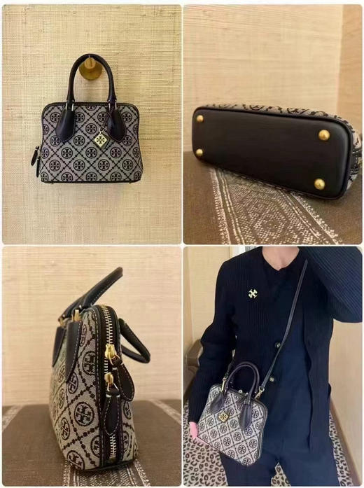 ¥1678🇺🇸Tb专柜新款 swing迷你贝壳包，藏蓝色老花logo，手拎单肩斜挎都可以，尺寸：16*21*8cm！ 商品图0