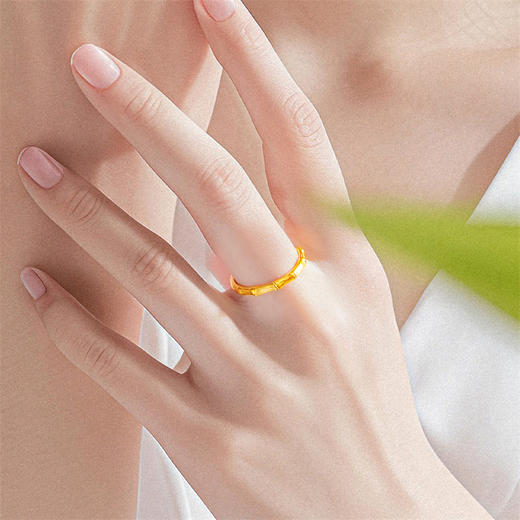 足金竹节戒指 中国风步步高升竹子活口戒指【按克计价黄金1】MEMORA诗普琳GR264901（线上专供） 商品图2