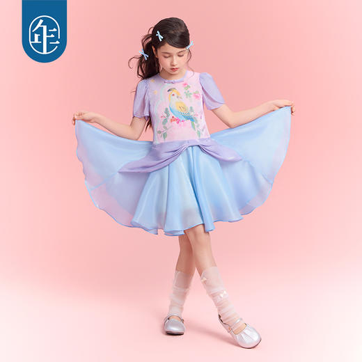 年衣童装连衣裙女童25夏季新款国风中式甜美莓莓鹦鹦连衣裙 商品图3