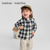 巴拉巴拉宝宝衬衫男童长袖2025新款格子外套秋超柔绒加厚亲肤舒适 商品缩略图0