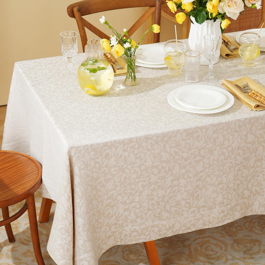 亚麻暗纹桌布茶几餐桌轻奢棉高级感长方形氛围感法式复古结婚定制 商品图2