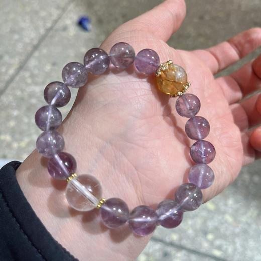 六鑫珠宝 天然紫水晶九紫离火颗粒紫水晶手串 商品图4