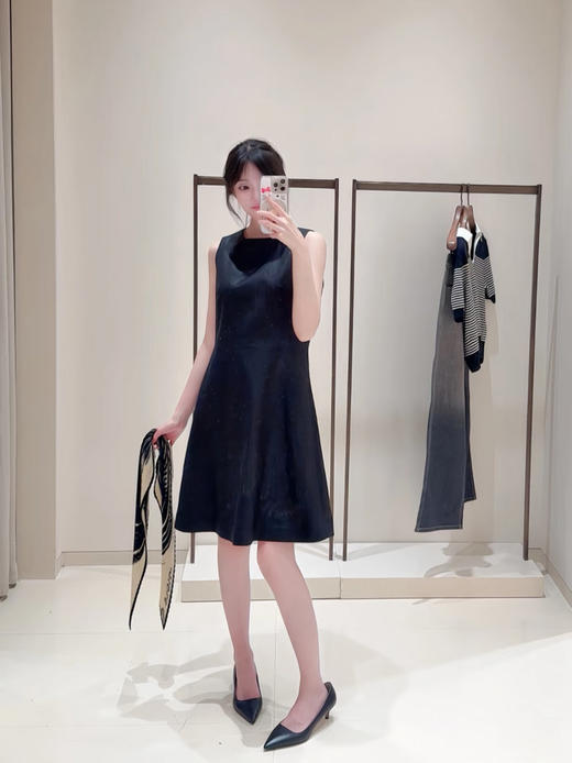 【高品质私服】【IC厚苎麻斜纹布及膝连衣裙】小个子也能轻松驾驭，优雅大方、端庄得体G1398-CC【无标出货 介意慎拍】 商品图5