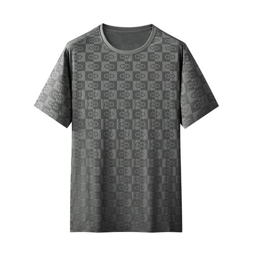 【冰丝】【DK】大依优型大码满印短袖T恤圆领男装加肥加大印花短袖肥佬时尚半袖上衣男士 商品图0