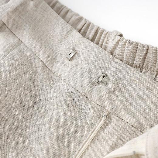 「高货wl」全新升级【铂金会员220/天猫289/差价69】(42649)洛诗琳轻奢亚麻短裤2025夏季宽松阔腿直筒休闲五分西裤女 商品图2