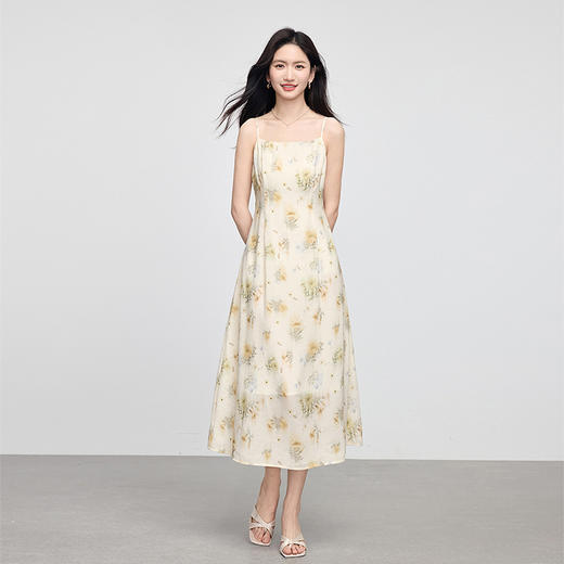 熙世界新中式国风套装女夏2025新款天丝盘扣小衫碎花吊带裙两件套 商品图4