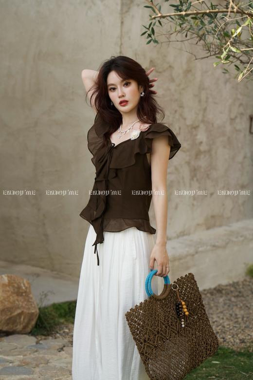 【门店同款】ENJOY夏季“可露丽”温柔花朵上衣 162944611 商品图0