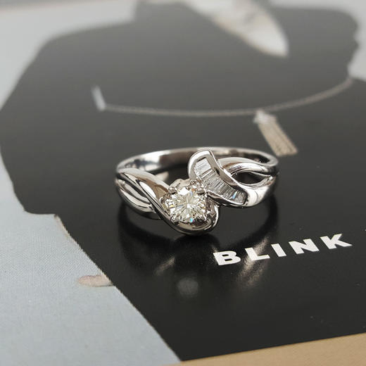 【天然正品】PT900铂金时尚设计款0.20克拉钻石戒指K-L-VS14.5号（戒圈可改）女士现售价：2880！160525NJM08 商品图3