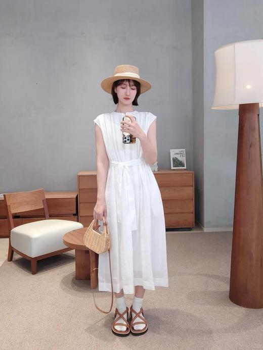 【高品质私服】【IC白色苎麻平纹布中长连衣裙】轻薄柔软，亲肤舒适，纤维强韧G1406-CC【无标出货 介意慎拍】 商品图2