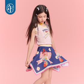 年衣童装女童半身裙短裙25年夏季新款A字裙原创莓莓鹦鹦半身裙