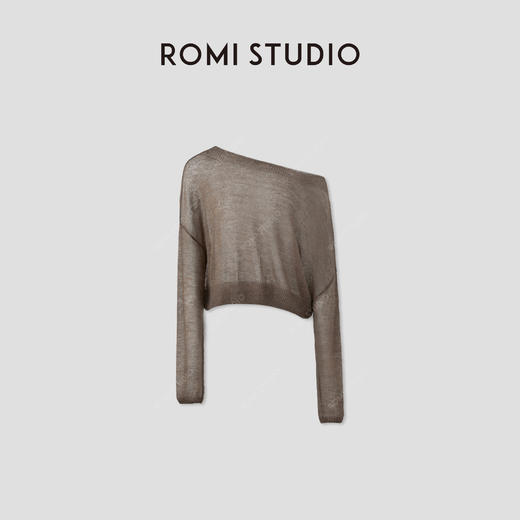 ROMI STUDIO“知性优雅”绵羊毛羊驼毛混纺轻薄斜肩罩衫 RWCRST3416 商品图2