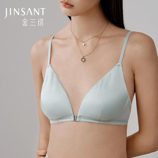 女真丝前扣无钢圈文胸 商品图0