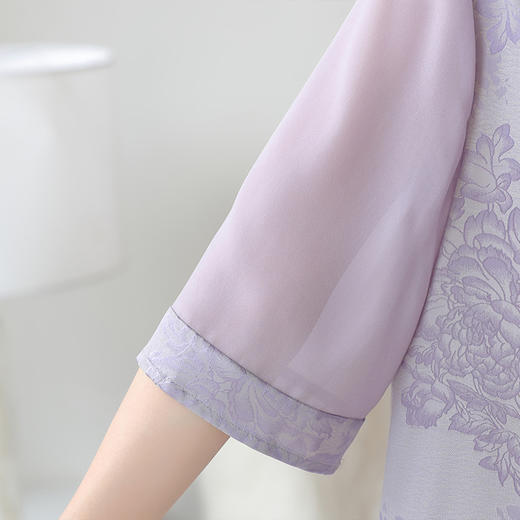 洋气印花新中式国风，中袖两件套气质中年老女装FFX1006 商品图3