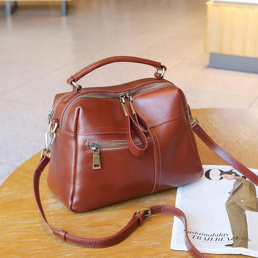 【预售3天】2025新款双拉链大容量手提小方包通勤百搭单肩斜挎包女包YM3057 商品图6