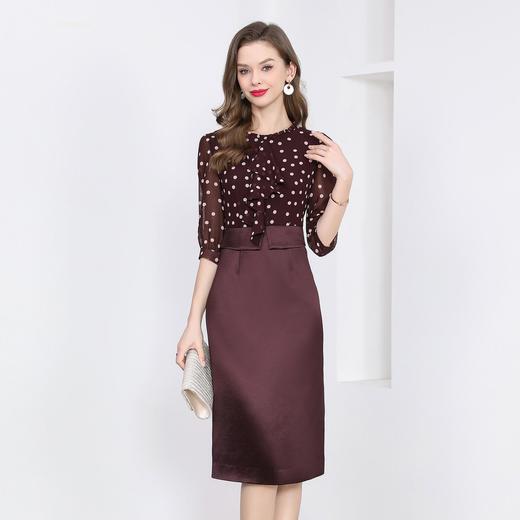 「自」全新升级【铂金会员367/天猫489/差价122】(11809)洛诗琳高级感波点荷叶边连衣裙2025夏季新款气质优雅包臀裙 商品图2