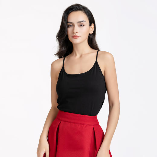 LIZZY 简约精梳棉修身百搭吊带打底背心7637 商品图3