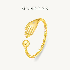 Manreya玛芮雅“巧手点金”银镀金戒指