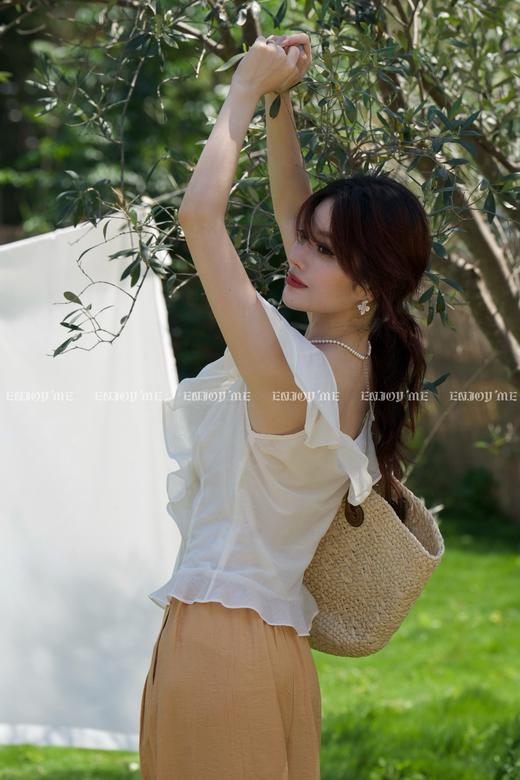 【门店同款】ENJOY夏季“可露丽”温柔花朵上衣 162944611 商品图5