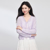 【夏日新品】熙世界紫色蕾丝飘带针织开衫女薄款夏季新款V领冰丝防晒罩衫上衣 商品缩略图4