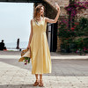 OLrain欧芮儿黄色方领背心连衣裙女夏季2025新款收腰显瘦气质长裙 商品缩略图2