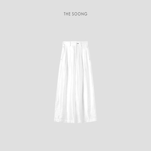 THESOONG"冰皮裤"亚麻轻盈干爽线条感中腰直筒休闲裤HBKZ6811 商品图9