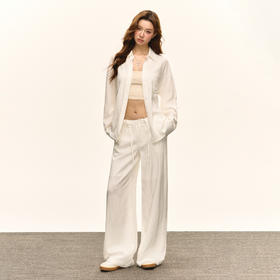 Ariseism 美式复古白色上衣休闲长裤套装女两件套