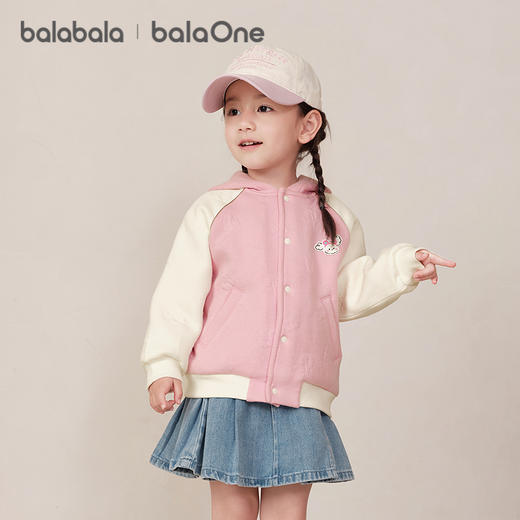 巴拉巴拉宝宝外套儿童上衣2025新款秋装复古美式提花小动物插肩袖 商品图1