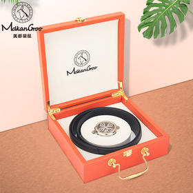 美都袋鼠/MDKANGROO 高端鳄鱼肚皮男士皮带礼盒装MDE316AM318-BA-M4