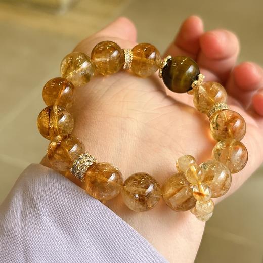 六鑫珠宝 天然黄水晶手链黄塔晶个性水晶手串 轻奢小众 商品图3