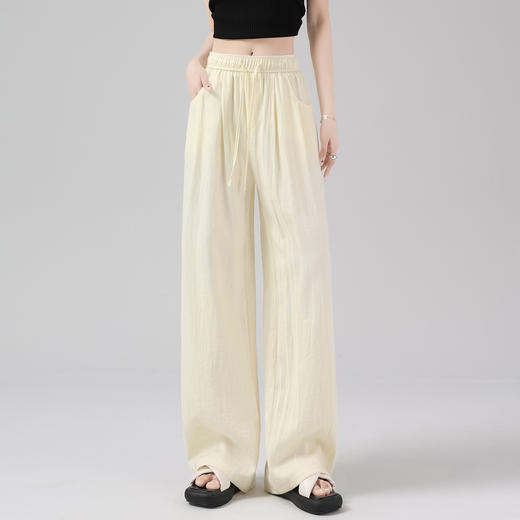 卷卷紫夏日涼爽•冰丝棉麻阔腿裤 轻奢质感 冰凉舒适 轻薄透气 垂坠爽滑修长腿型线条 显瘦显高 商品图8