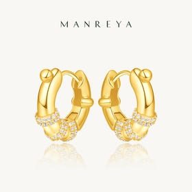 Manreya玛芮雅“薄暮浮光”银镀金耳钉