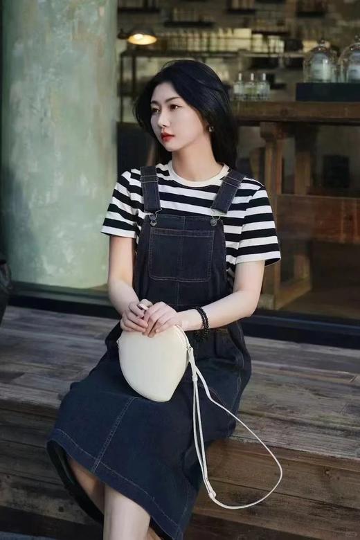 【高品质私服】【IC薄棉弹牛仔背带长款连衣裙】环保制造 弹力持久 柔软舒适N1388-CC【无标出货 介意慎拍】 商品图6