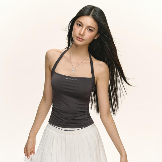 Ariseism 美式复古挂脖吊带背心女2025夏季新款辣妹修身上衣 商品图0