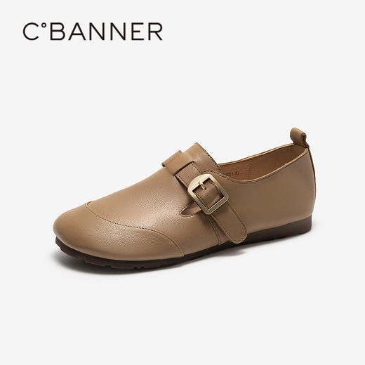 千百度薄底全包勃肯鞋女款羊皮休闲平底鞋浅口单鞋A25480820 商品图1