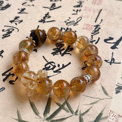 六鑫珠宝 天然黄水晶手链黄塔晶个性水晶手串 轻奢小众 商品图2