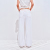NUTH修身直筒工装裤撞色线水洗工装裤女 白色 商品缩略图8