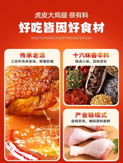 甄选 | 【休闲零食 】鲁小吉老汤虎皮大鸡腿65g*12根 五香/藤椒/香辣口味-保质期90天 商品图6